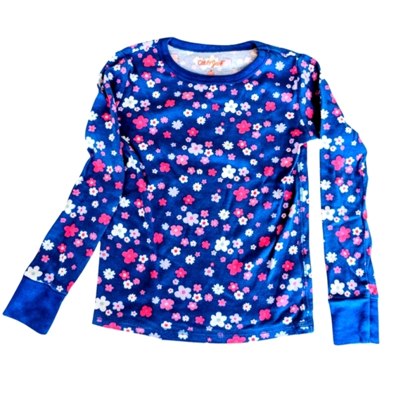 Cat & Jack Girls Long Sleeve Top and Pants Pajama Set Colorful Floral Size 6 - Picture 2 of 7